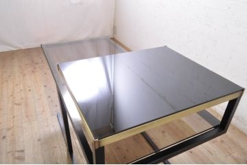 中古　イタリア　スタイリッシュでモダンなデザインが格好良いサイドテーブル(コンソールテーブル、コーヒーテーブル、カフェテーブル)(R-071374)