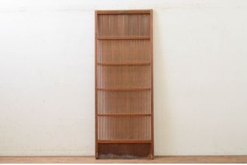 アンティーク建具　和の雰囲気溢れる幅狭格子戸1枚(引き戸、格子扉)(R-071379)