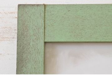 アンティーク建具　ペイント仕上げ限定　レトロな雰囲気漂う扉1枚(ガラス扉、ドア)(R-071380)