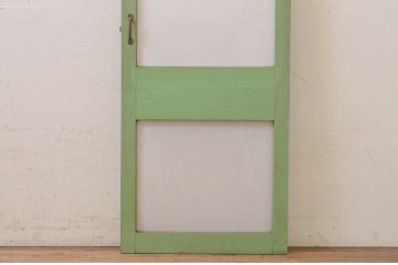 アンティーク建具　ペイント仕上げ限定　レトロな雰囲気漂う扉1枚(ガラス扉、ドア)(R-071380)