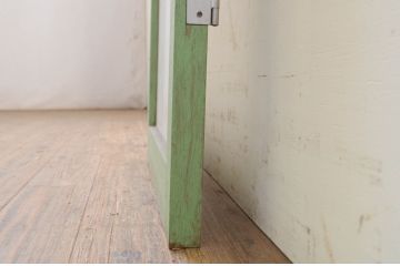 アンティーク建具　ペイント仕上げ限定　レトロな雰囲気漂う扉1枚(ガラス扉、ドア)(R-071380)