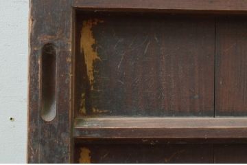 アンティーク建具　落ち着いた和の空間を演出する横桟入り格子戸1枚(舞良戸、引き戸、帯戸、板戸)(R-071381)