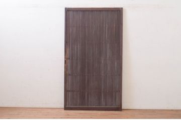 アンティーク建具　和の雰囲気が魅力的な格子戸1枚(引き戸、格子扉)(R-071382)