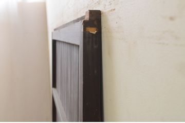 アンティーク建具　和の雰囲気が魅力的な格子戸1枚(引き戸、格子扉)(R-071382)