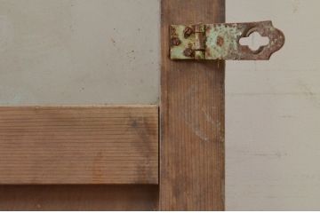 アンティーク建具　大正ロマン　懐かしい雰囲気漂うガラス戸1枚(引き戸)(R-071383)