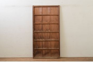 アンティーク建具　木の温かな色合いが魅力の雨戸1枚(板戸、引き戸)(R-071384)