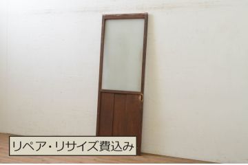 アンティーク建具　どこか懐かしい雰囲気を感じる幅狭ガラス戸1枚(引き戸)(R-071385)