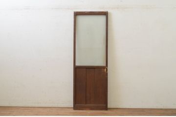 アンティーク建具　どこか懐かしい雰囲気を感じる幅狭ガラス戸1枚(引き戸)(R-071385)