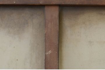 アンティーク建具　どこか懐かしい雰囲気漂うガラス戸1枚(きつね格子、狐格子、引き戸、升目格子戸、マス目)(R-071386)