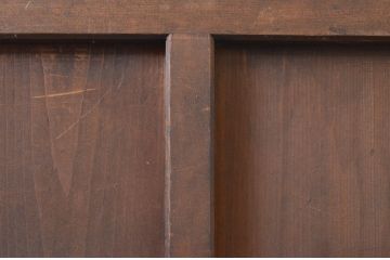 アンティーク建具　時を経た風合いが魅力的なマス目格子の折れ戸1枚(きつね格子、狐格子、升目格子戸、扉、ドア)(R-071391)