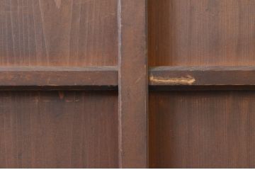 アンティーク建具　時を経た風合いが魅力的なマス目格子の折れ戸1枚(きつね格子、狐格子、升目格子戸、扉、ドア)(R-071391)