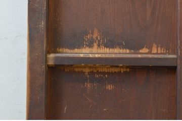 アンティーク建具　時を経た風合いが魅力的なマス目格子の折れ戸1枚(きつね格子、狐格子、升目格子戸、扉、ドア)(R-071391)