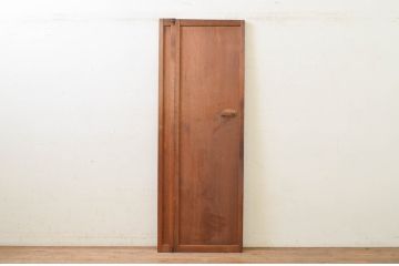 アンティーク建具　時を経た風合いが魅力的なマス目格子の折れ戸1枚(きつね格子、狐格子、升目格子戸、扉、ドア)(R-071391)