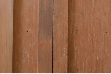 アンティーク建具　時を経た風合いが魅力的なマス目格子の折れ戸1枚(きつね格子、狐格子、升目格子戸、扉、ドア)(R-071391)