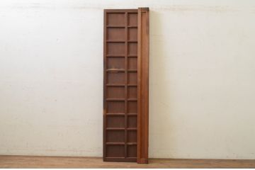アンティーク建具　時を経た風合いが魅力的なマス目格子の折れ戸1枚(きつね格子、狐格子、升目格子戸、扉、ドア)(R-071391)
