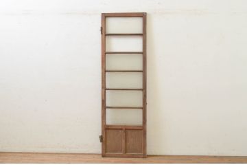 アンティーク建具　レトロな雰囲気漂う幅狭ガラス扉1枚(ドア)(R-071392)