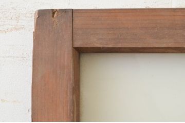 アンティーク建具　レトロな雰囲気漂う幅狭ガラス扉1枚(ドア)(R-071392)