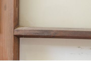 アンティーク建具　レトロな雰囲気漂う幅狭ガラス扉1枚(ドア)(R-071392)