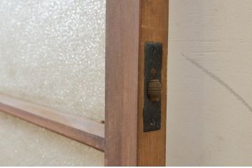 アンティーク建具　レトロな雰囲気漂う幅狭ガラス扉1枚(ドア)(R-071392)