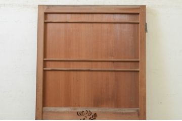 アンティーク建具　上手物!!　ヒノキ框と柾目杉材の透かし彫り和風ドア1枚(木製扉)(R-071393)