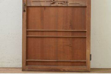 アンティーク建具　上手物!!　ヒノキ框と柾目杉材の透かし彫り和風ドア1枚(木製扉)(R-071393)
