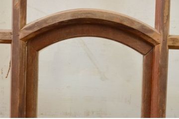 アンティーク建具　上げ下げ小窓付きガラス窓1枚(引き戸、ガラス戸)(R-071395)