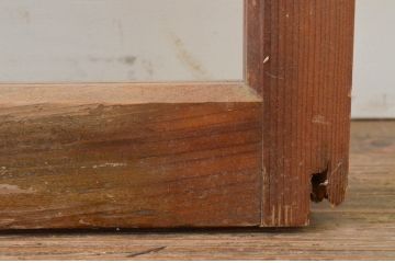アンティーク建具　上げ下げ小窓付きガラス窓1枚(引き戸、ガラス戸)(R-071395)