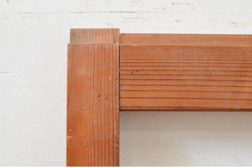 アンティーク建具　上げ下げ小窓付きガラス窓1枚(引き戸、ガラス戸)(R-071395)