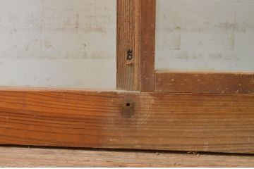 アンティーク建具　上げ下げ小窓付きガラス窓1枚(引き戸、ガラス戸)(R-071395)