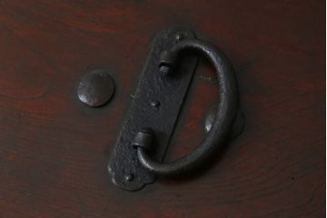 和製アンティーク　歳月を重ねた風格漂う船箪笥(舟箪笥、掛硯型、懸硯型、銭箱、和箪笥、時代箪笥、小物収納)(R-071407)