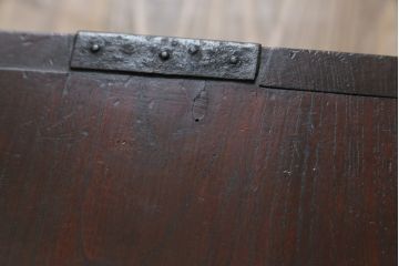 和製アンティーク　歳月を重ねた風格漂う船箪笥(舟箪笥、掛硯型、懸硯型、銭箱、和箪笥、時代箪笥、小物収納)(R-071407)