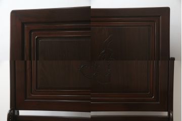 中古　超美品!!　最高級　伝統工芸品　大阪唐木指物　好斉作　蒔絵入り　漆塗り　中澤唐木　紫檀(シタン)材　和の空間を引き立てる輪島塗りの衝立て(仕切り、パーテーション、つい立て、衝い立て)(定価約200万円)(R-071411)