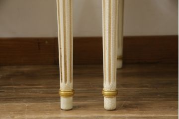 中古　イタリア高級家具　Mario Colciago&Figli(マリオ・コルチャゴ)　ロココ調　華やかな白が眩しいエレガントな雰囲気漂うチェア4脚セット(ダイニングチェア、サロンチェア、椅子、イス)(定価4脚で約95万円)(R-071412)