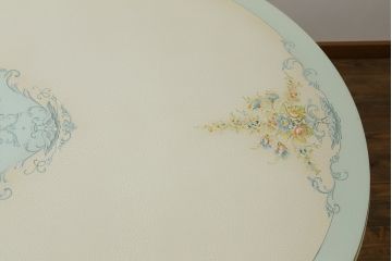  中古　イタリア高級家具　Mario Colciago&Figli(マリオ・コルチャゴ)　ロココ調　随所に施された装飾が豪華なダイニングテーブル(4人掛け、6人掛け、食卓)(定価約170万円)(R-071414)