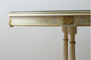  中古　イタリア高級家具　Mario Colciago&Figli(マリオ・コルチャゴ)　ロココ調　随所に施された装飾が豪華なダイニングテーブル(4人掛け、6人掛け、食卓)(定価約170万円)(R-071414)