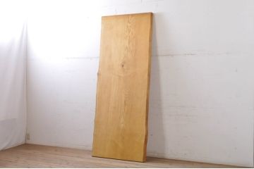 中古　特大!!　幅2.5メートル　タモ材　重厚感ある立派な一枚板(テーブルトップ、テーブル天板、木材、DIY、材料、飾り台、陳列台、店舗什器)(定価約120万円)(R-071439)