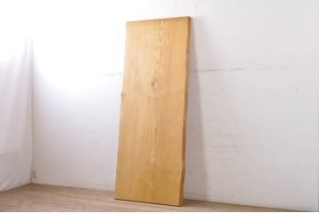 中古　特大!!　幅2.5メートル　タモ材　重厚感ある立派な一枚板(テーブルトップ、テーブル天板、木材、DIY、材料、飾り台、陳列台、店舗什器)(定価約120万円)(R-071439)