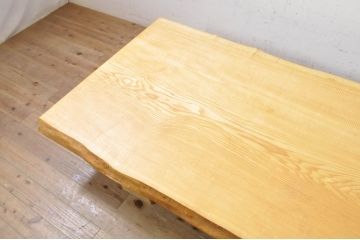 中古　特大!!　幅2.5メートル　タモ材　重厚感ある立派な一枚板(テーブルトップ、テーブル天板、木材、DIY、材料、飾り台、陳列台、店舗什器)(定価約120万円)(R-071439)