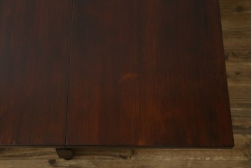 中古　松本民芸家具　M型バタフライ卓(角)　シックな色合いと凝った脚のデザインが魅力的なバタフライテーブル　定価約26万円　(R-071454)