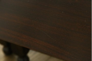中古　松本民芸家具　M型バタフライ卓(角)　シックな色合いと凝った脚のデザインが魅力的なバタフライテーブル　定価約26万円　(R-071454)
