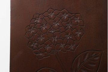 和製ビンテージ　品のある佇まいが魅力の彫刻入り電話台(サイドテーブル、花台、引き出し、ヴィンテージ)(R-071459)