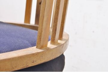 和製アンティーク　ナラ材　木の温もり感じるおしゃれなデザインのドクターチェア(回転椅子、イス、アームチェア、オフィスチェア、デスクチェア)(R-071460)
