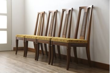 中古　DREXEL HERITAGE(ドレクセルヘリテイジ)　TRIUNE(トライユン)　クラシカルなデザインが魅力的なダイニングチェア4脚セット(サイドチェア、椅子、イス)(R-071461)