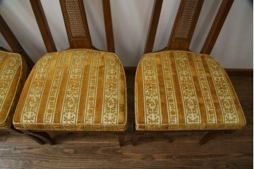 中古　DREXEL HERITAGE(ドレクセルヘリテイジ)　TRIUNE(トライユン)　クラシカルなデザインが魅力的なダイニングチェア4脚セット(サイドチェア、椅子、イス)(R-071461)