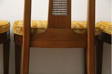 中古　DREXEL HERITAGE(ドレクセルヘリテイジ)　TRIUNE(トライユン)　クラシカルなデザインが魅力的なダイニングチェア4脚セット(サイドチェア、椅子、イス)(R-071461)