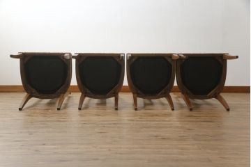 中古　DREXEL HERITAGE(ドレクセルヘリテイジ)　TRIUNE(トライユン)　クラシカルなデザインが魅力的なダイニングチェア4脚セット(サイドチェア、椅子、イス)(R-071461)