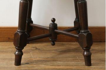 中古　松本民芸家具　凝った装飾が素敵な南京小椅子(板座チェア、イス、いす、ダイニングチェア)(R-071462)