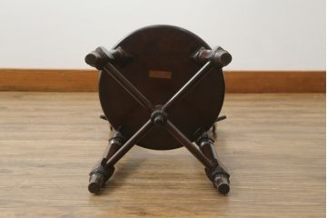 中古　松本民芸家具　凝った装飾が素敵な南京小椅子(板座チェア、イス、いす、ダイニングチェア)(R-071462)