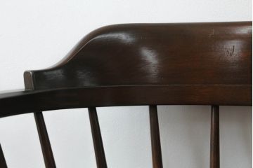 和製ビンテージ　松本民芸家具　#91型　落ち着きのある大人カフェ風インテリアが叶うキャプテンチェア2脚セット(アームチェア、板座チェア、椅子、ダイニングチェア、イス、ヴィンテージ)(定価2脚で約26万円)(R-071464)