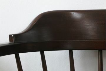 和製ビンテージ　松本民芸家具　#91型　落ち着きのある大人カフェ風インテリアが叶うキャプテンチェア2脚セット(アームチェア、板座チェア、椅子、ダイニングチェア、イス、ヴィンテージ)(定価2脚で約26万円)(R-071464)